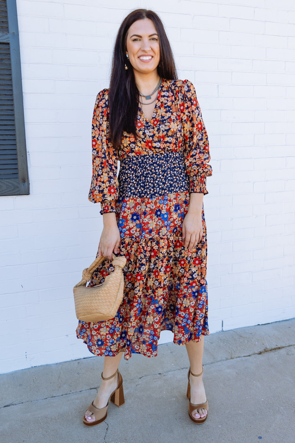 Navy Floral Dress