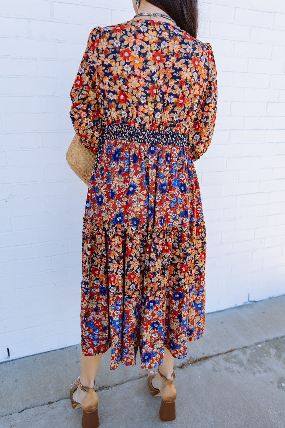 Navy Floral Dress