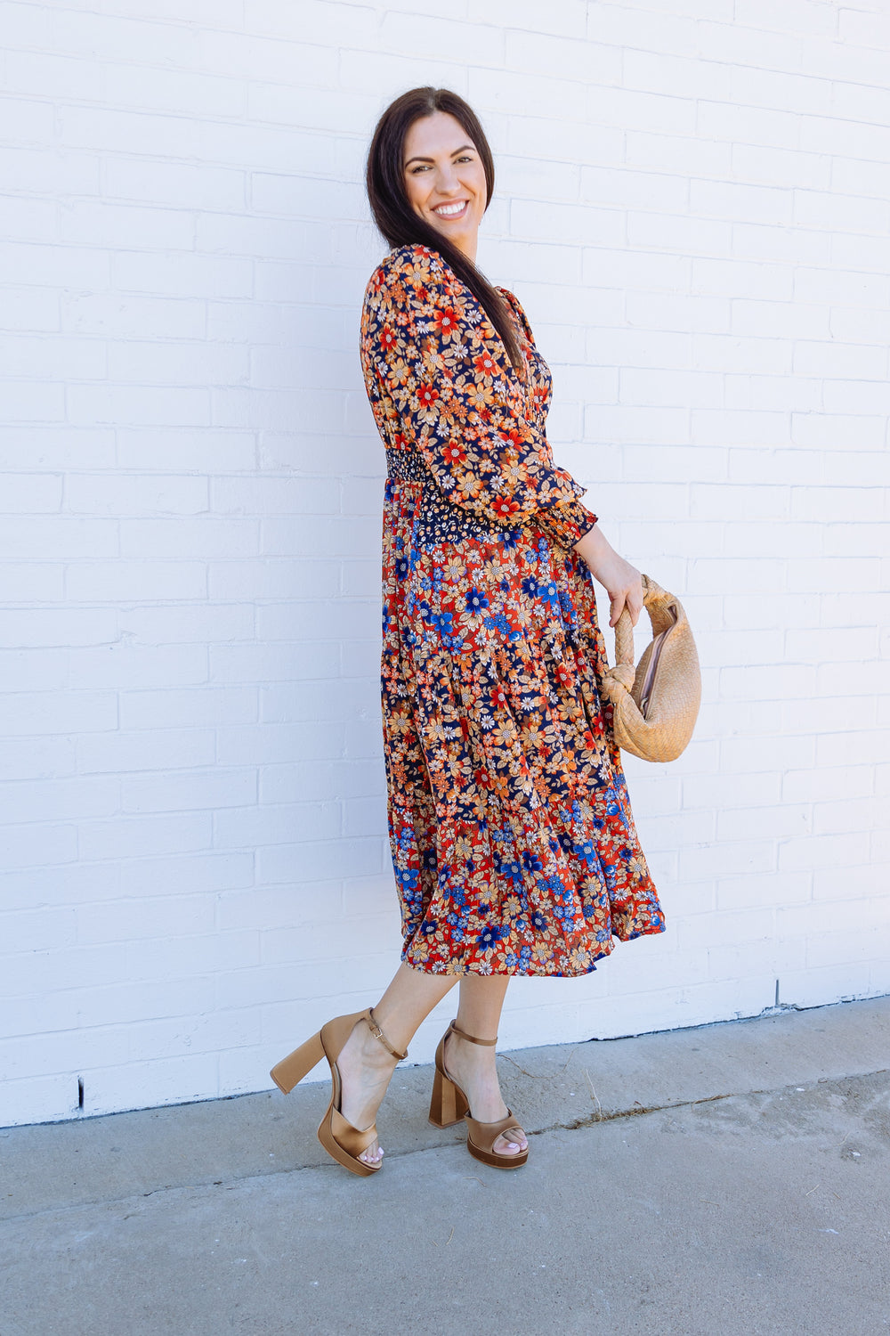 Navy Floral Dress