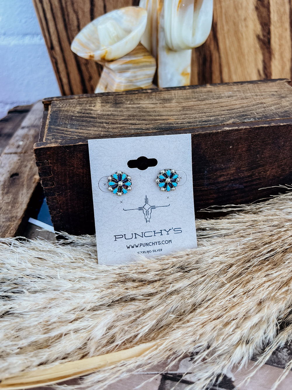 Nano Turquoise Flower Studs