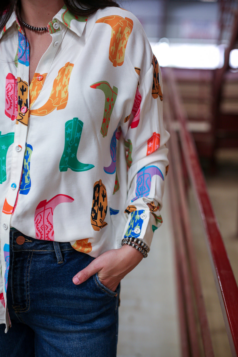 Neon Honky Tonk Dreams Button Down Shirt