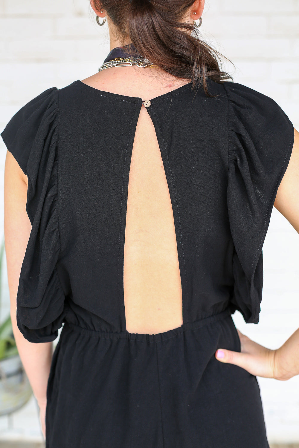 Nightly Black Barely Blushing Romper