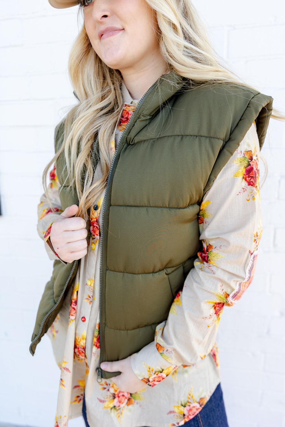 Olive Hills Puffer Vest