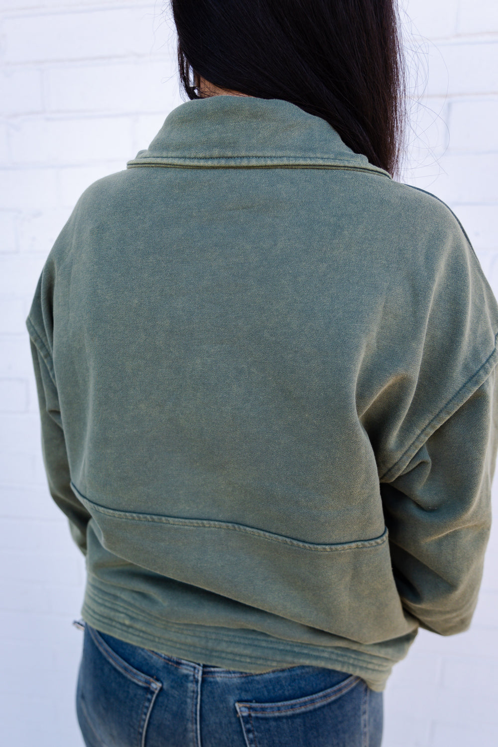 Olive Mineral Washed Sweater