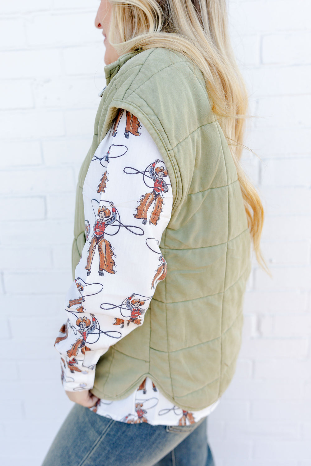 Olive Quilted Vest