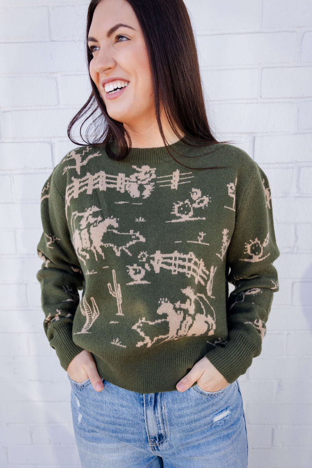 Olive Rancho Sweater