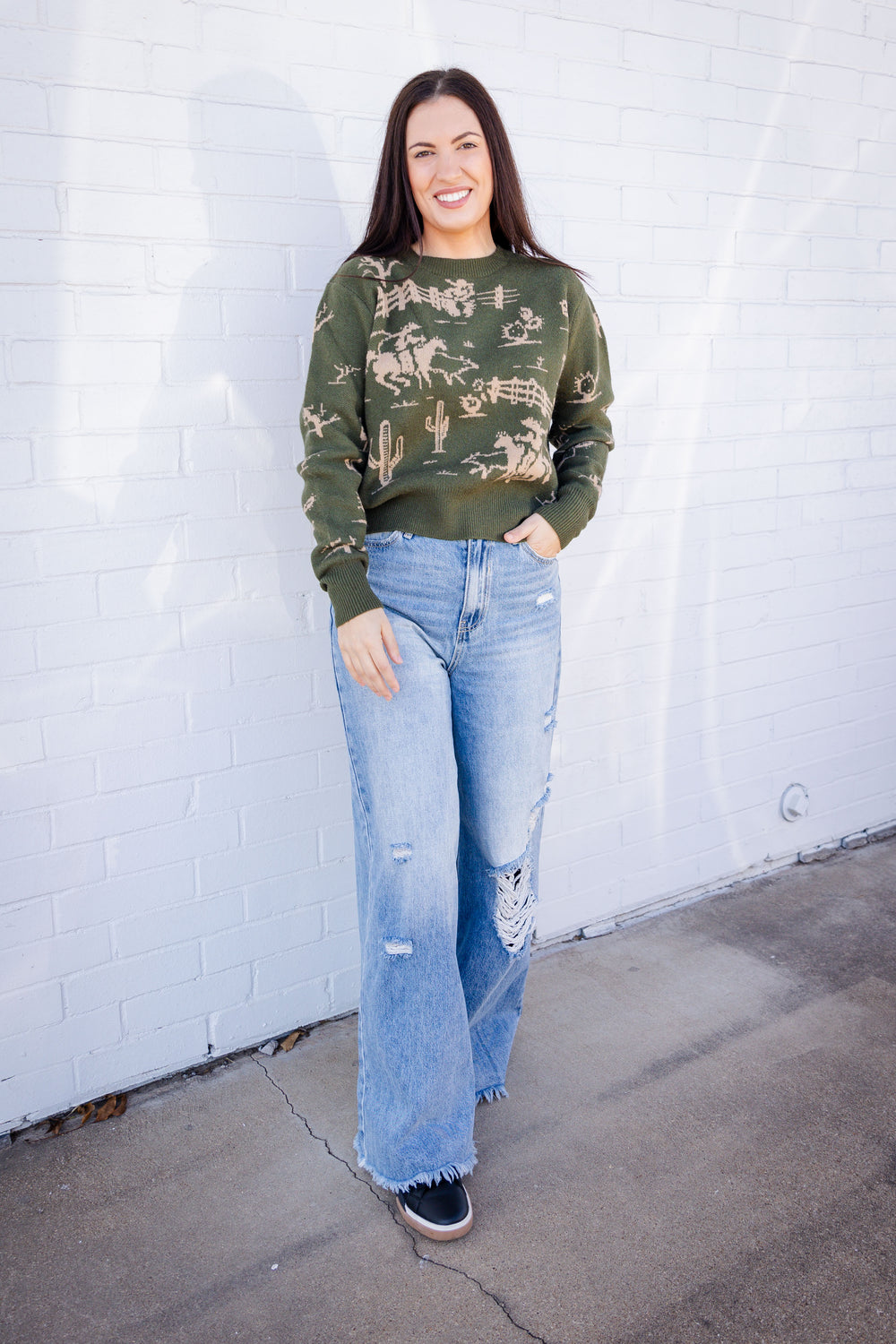 Olive Rancho Sweater