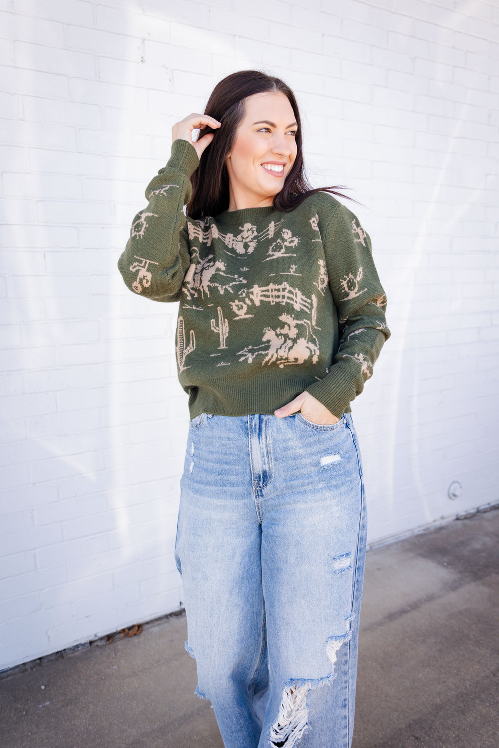 Olive Rancho Sweater