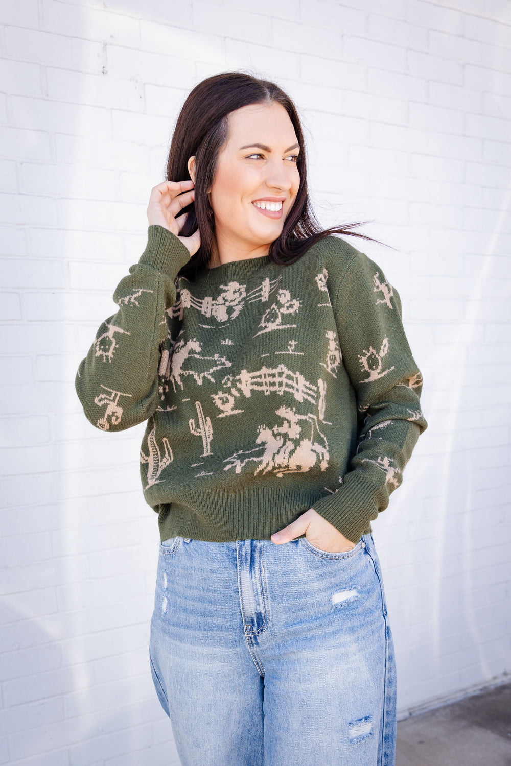 Olive Rancho Sweater