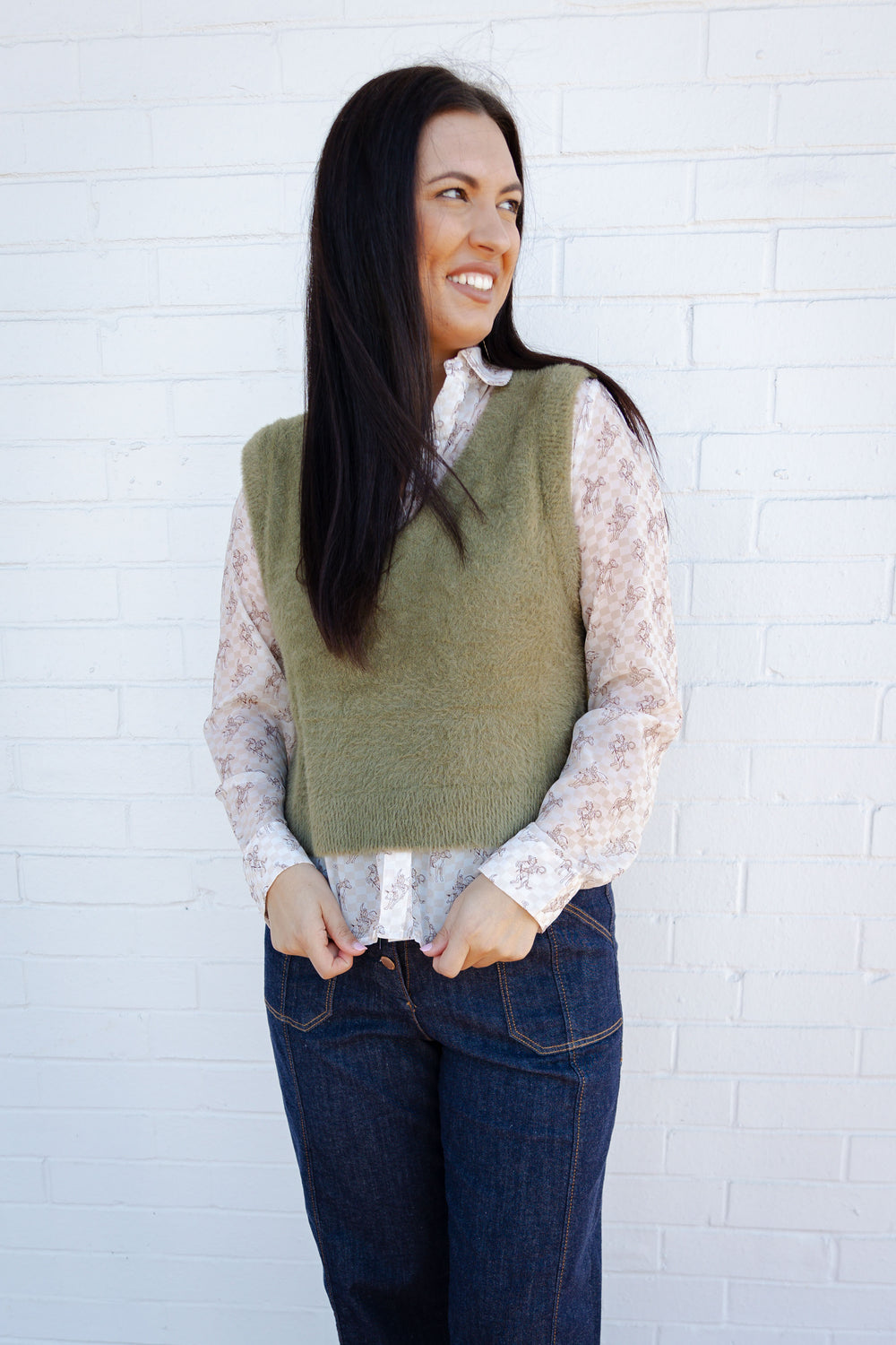 Olive Sweater Vest