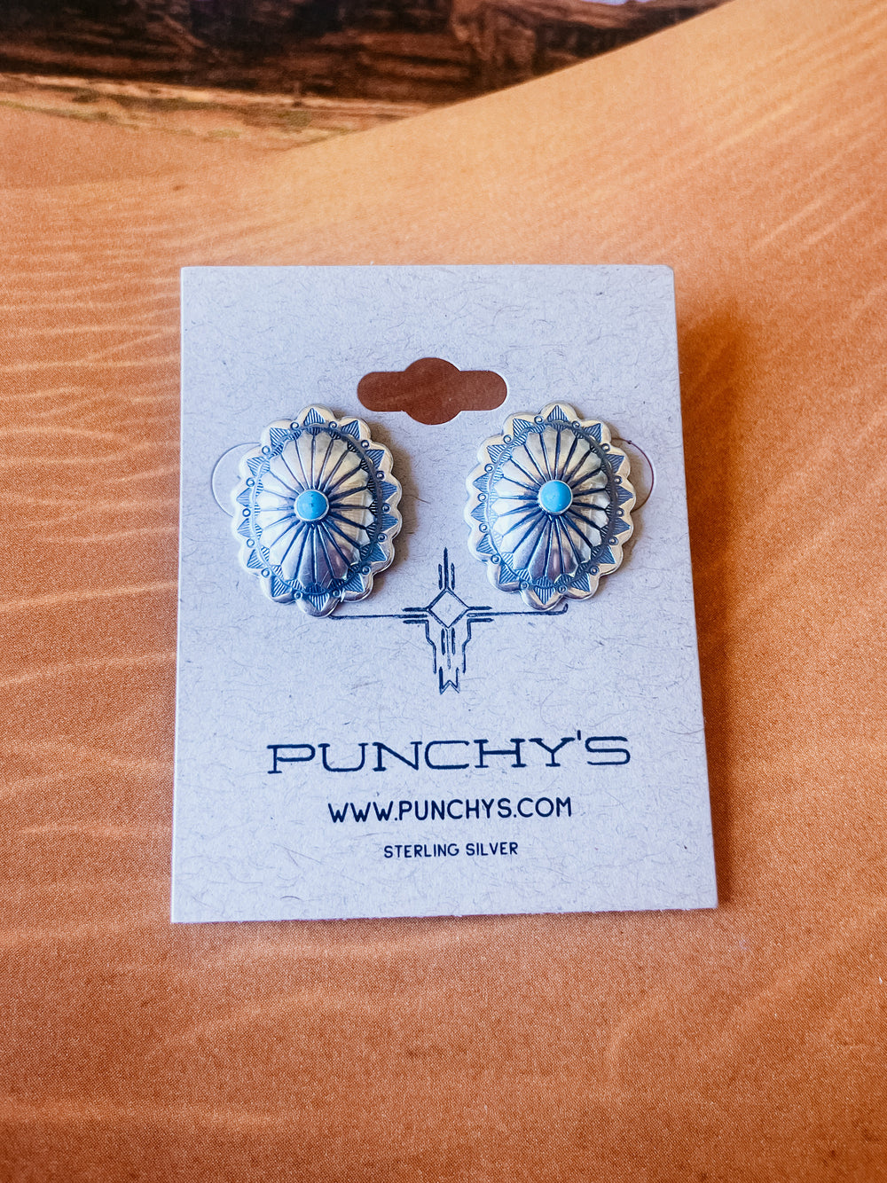 Oval Turquoise Concho Studs