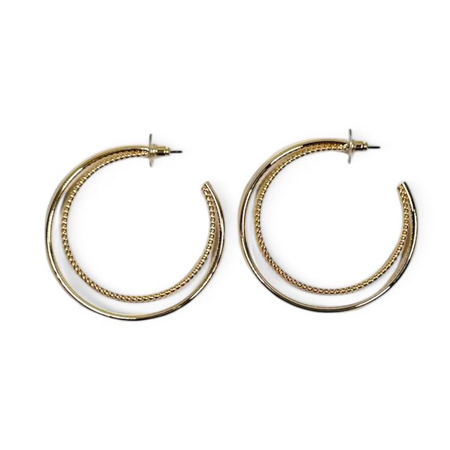 2.25" 18k Gold Plated Double Hoop Earrings