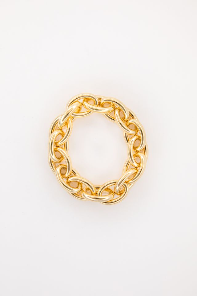 18k Gold Plated Chunky Chain Stretch Bracelet