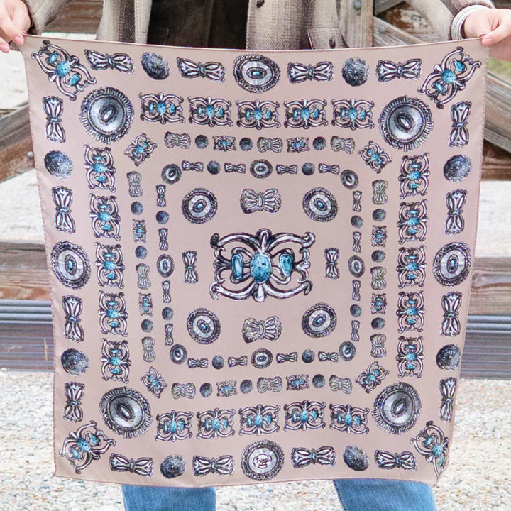 Taupe Turqs and Conchos Neckerchief