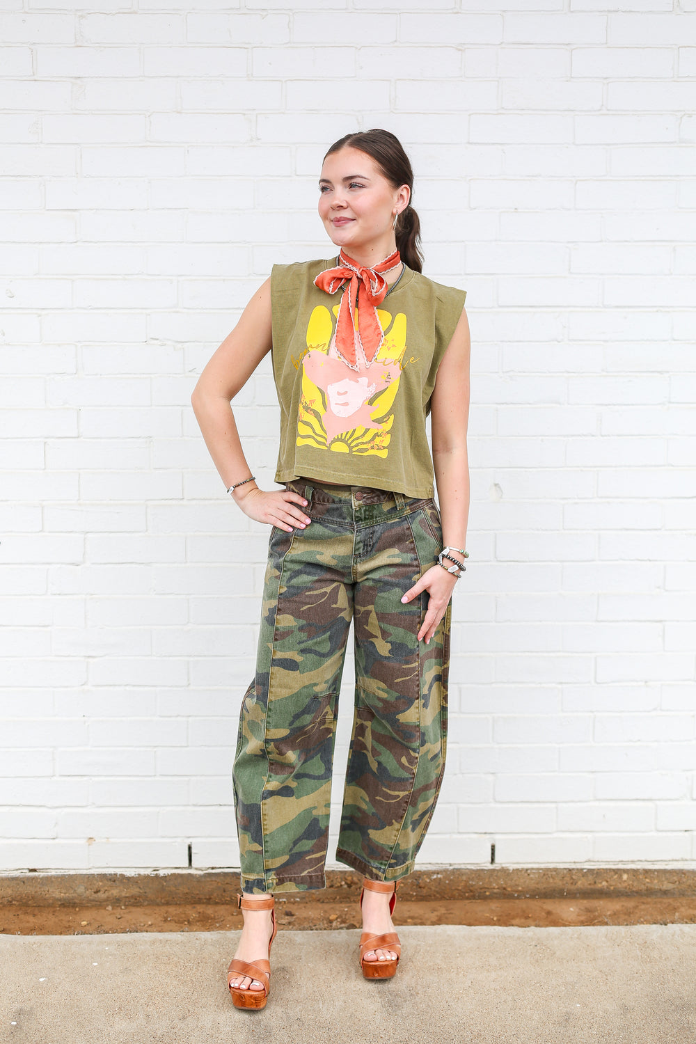 Olive Born To Ride Tank