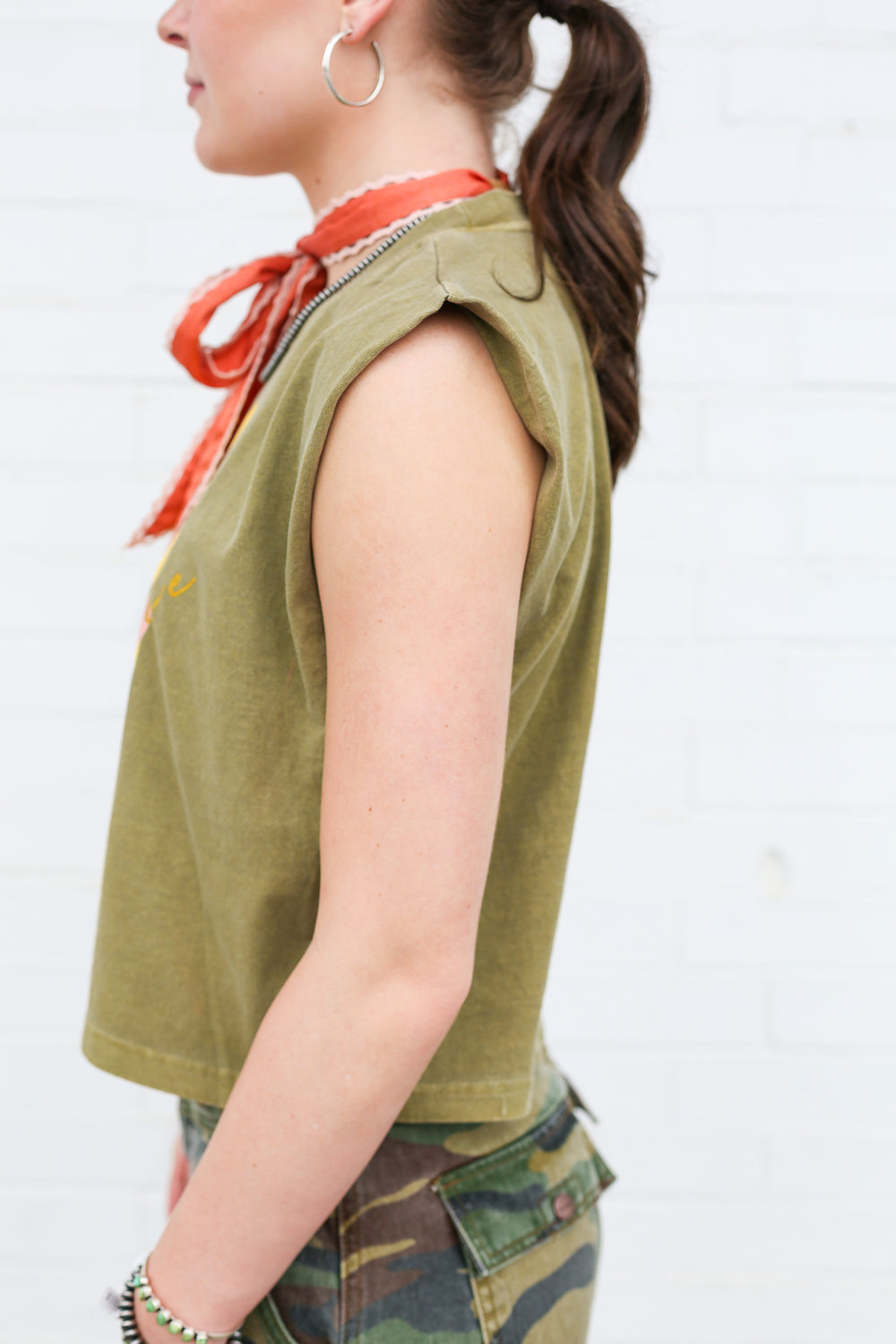 Olive Born To Ride Tank