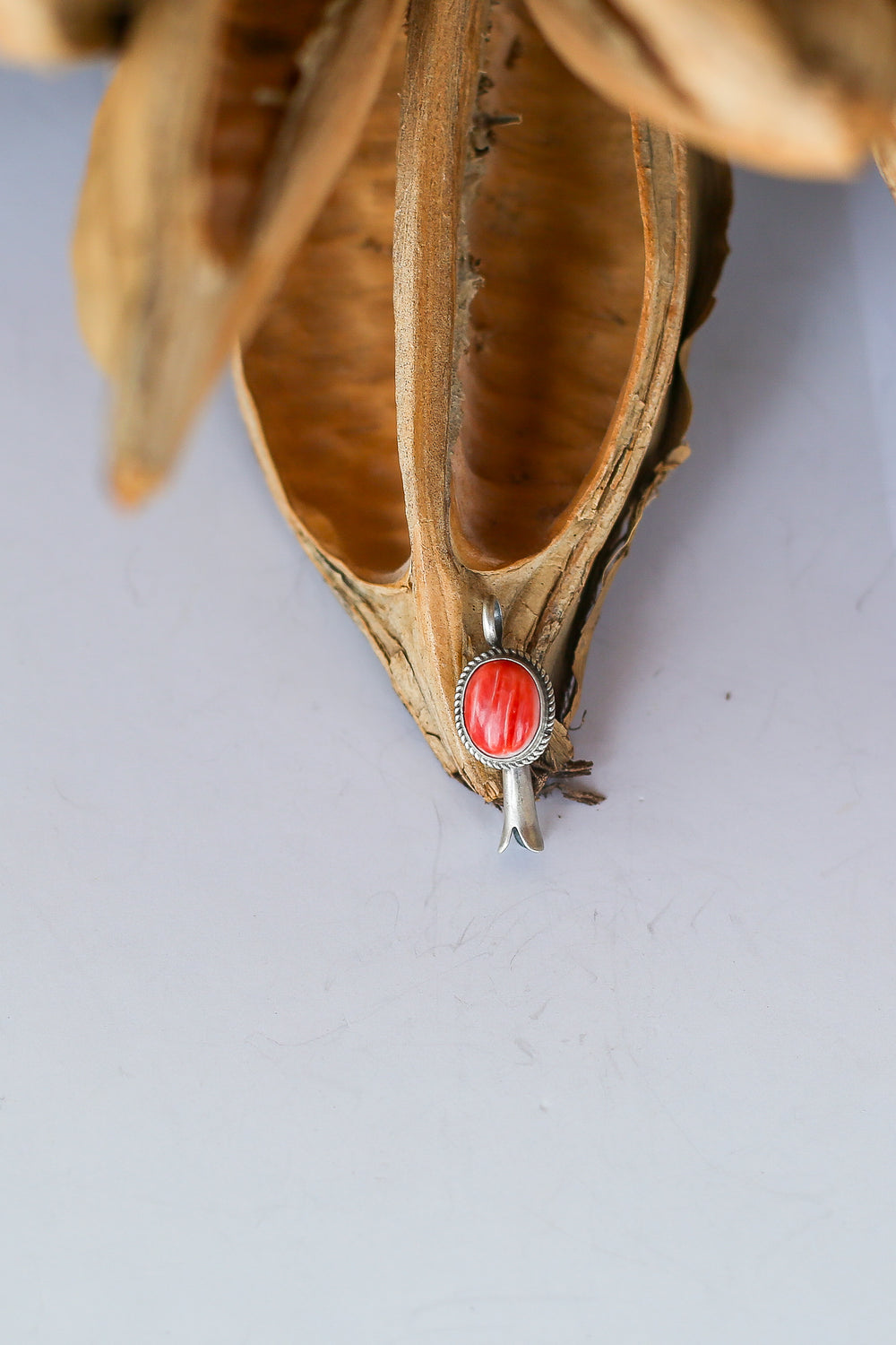 Orange Spiny Blossom Pendant