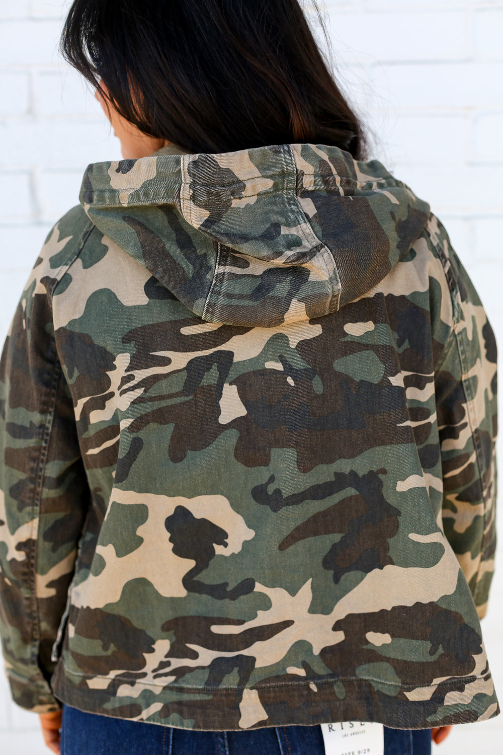 Oversized Camo Raglan-Sleeve Jacket