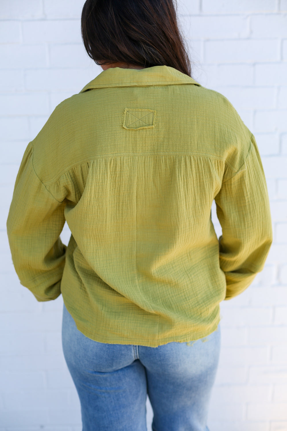 Oversized Cotton Lime Natalie Blouse