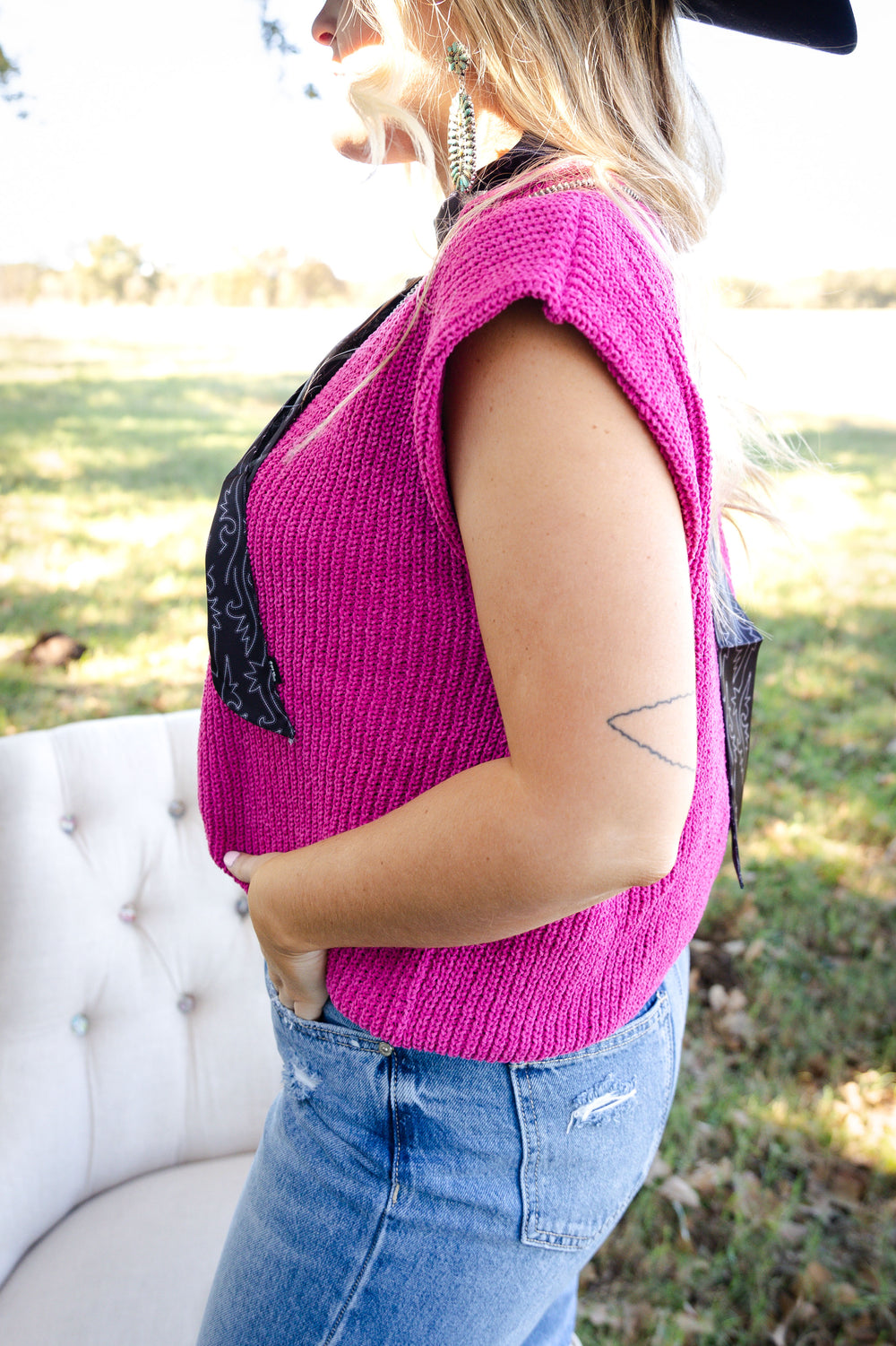 Pink Sleeveless Sweater