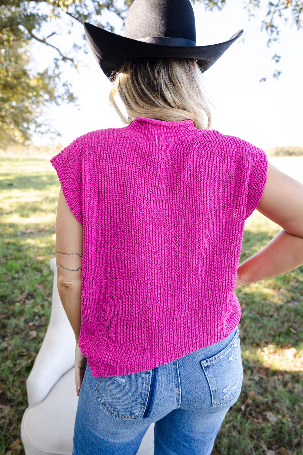 Pink Sleeveless Sweater