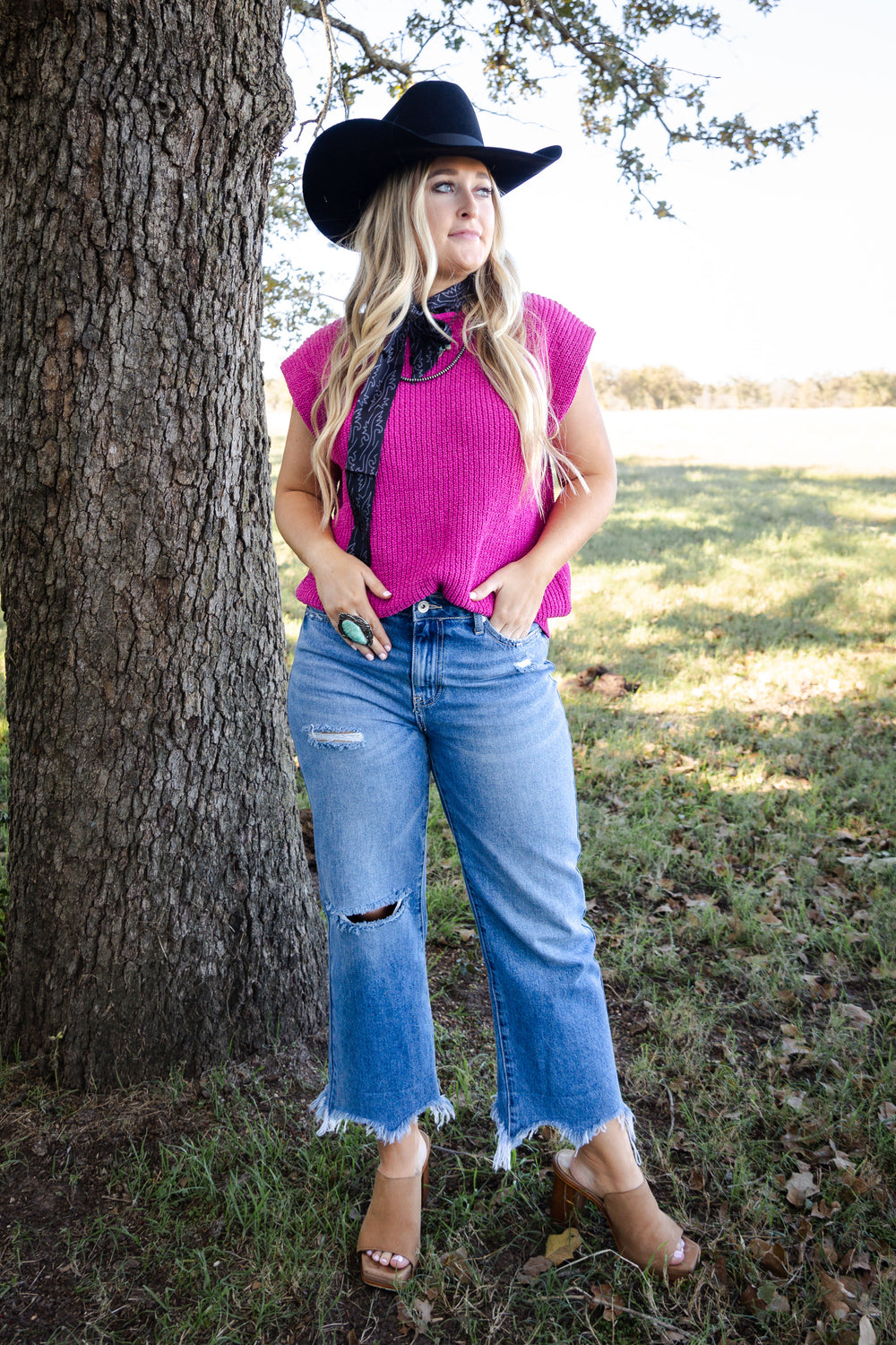 Pink Sleeveless Sweater