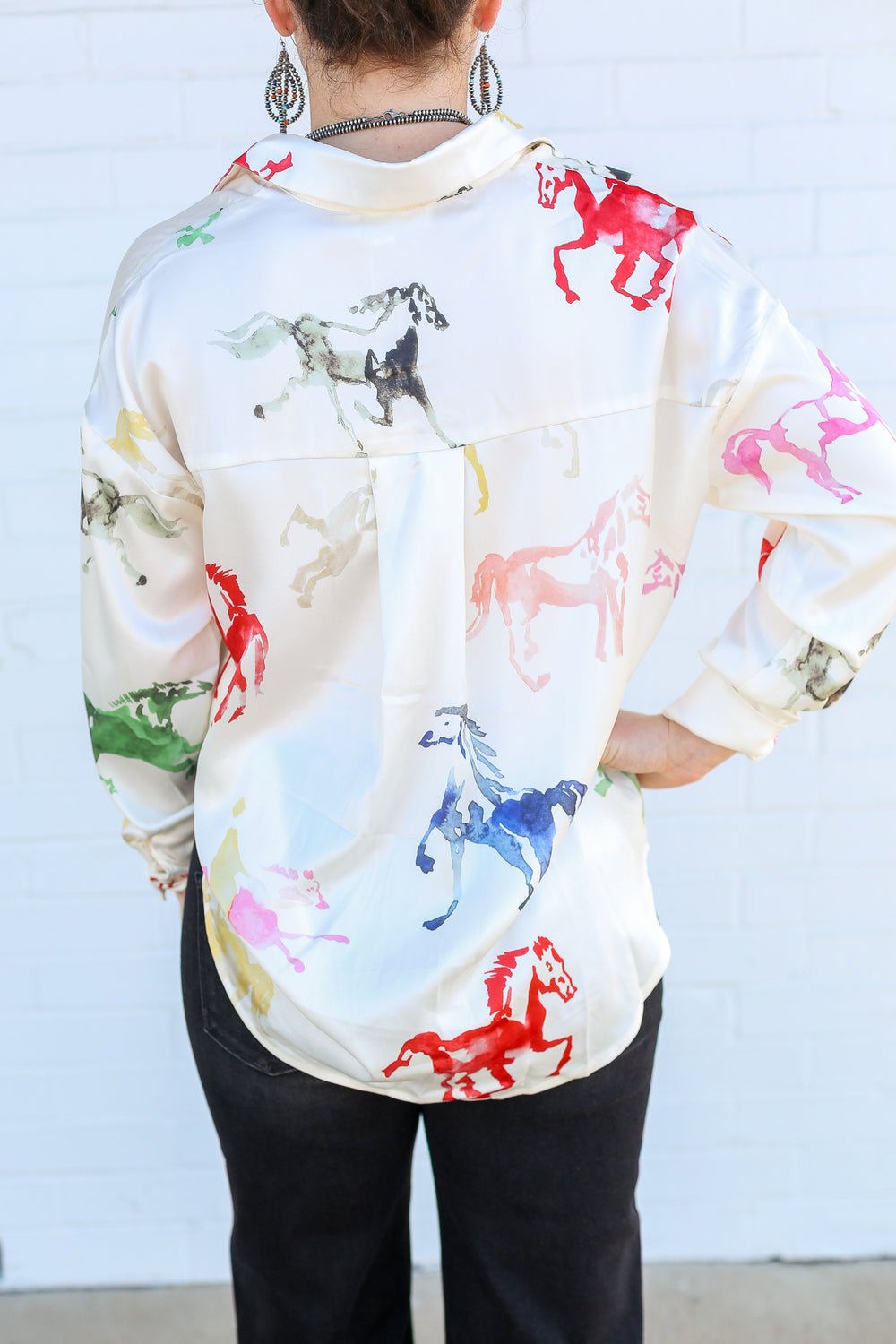 Painted Mane Button Down Blouse