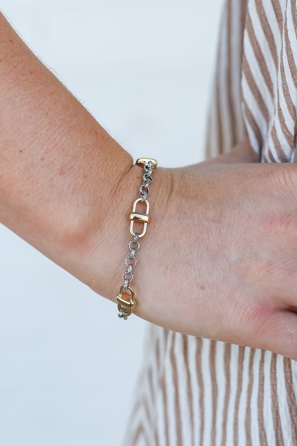 Mixed Metal Link Bracelet