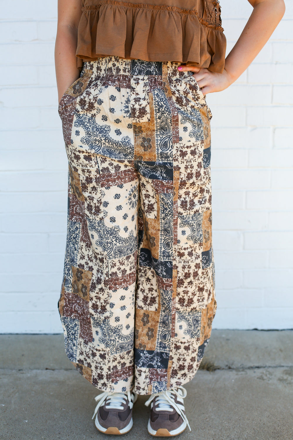 Patchwork Tulip Wide Leg Pant