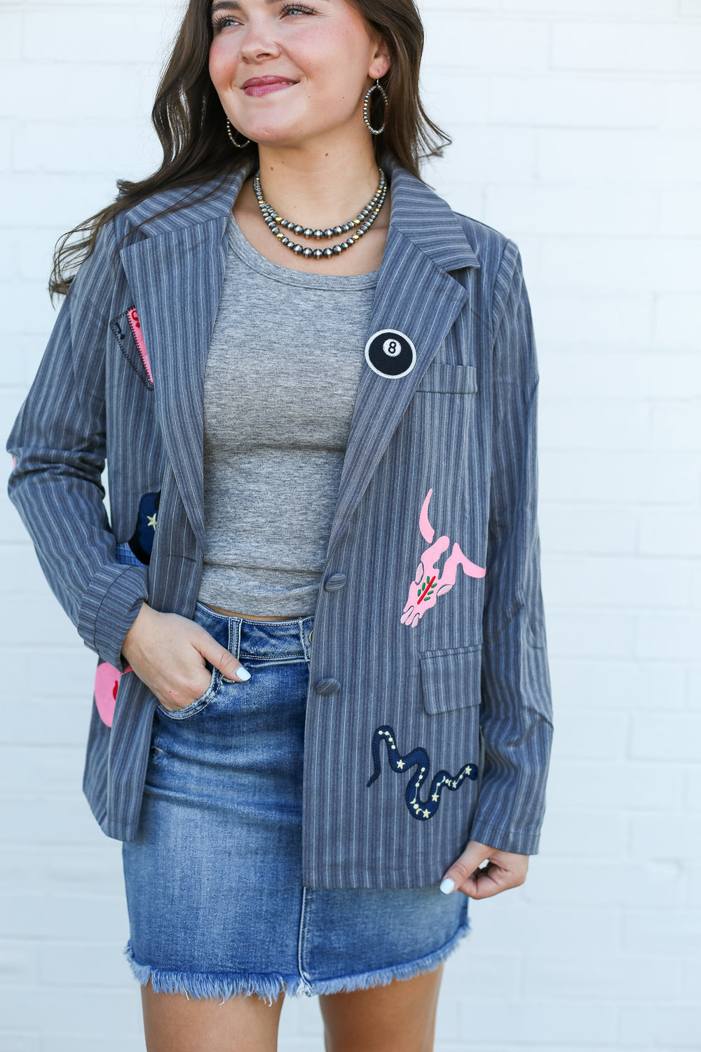 Paulette Pinstripe Blazer