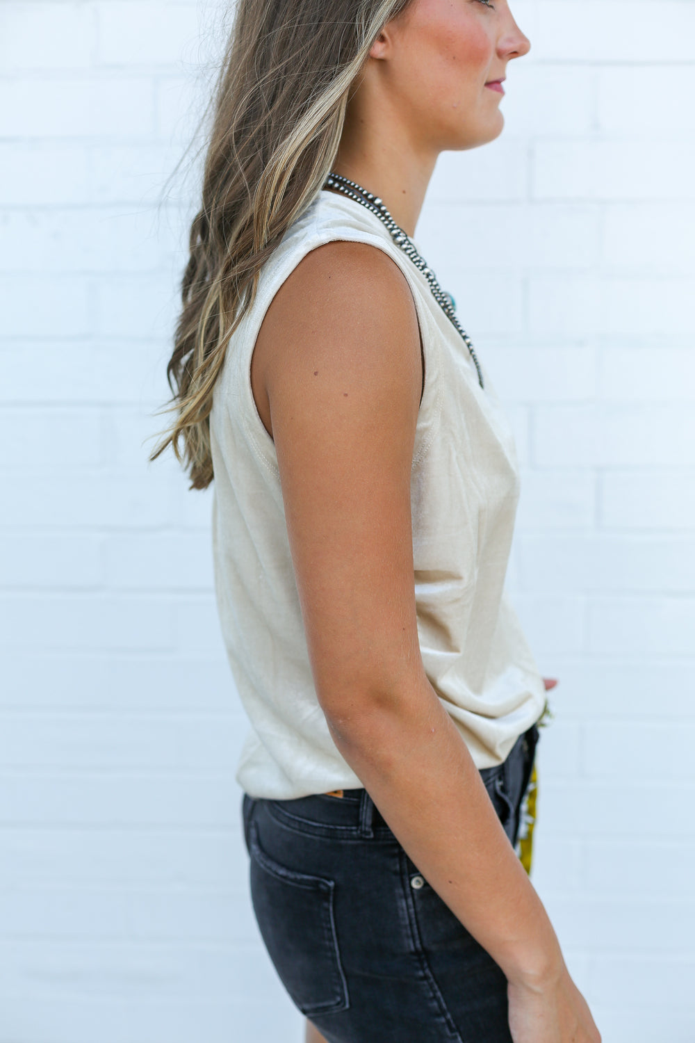 Pearl Cream Shaunee Crew Neck Blouse