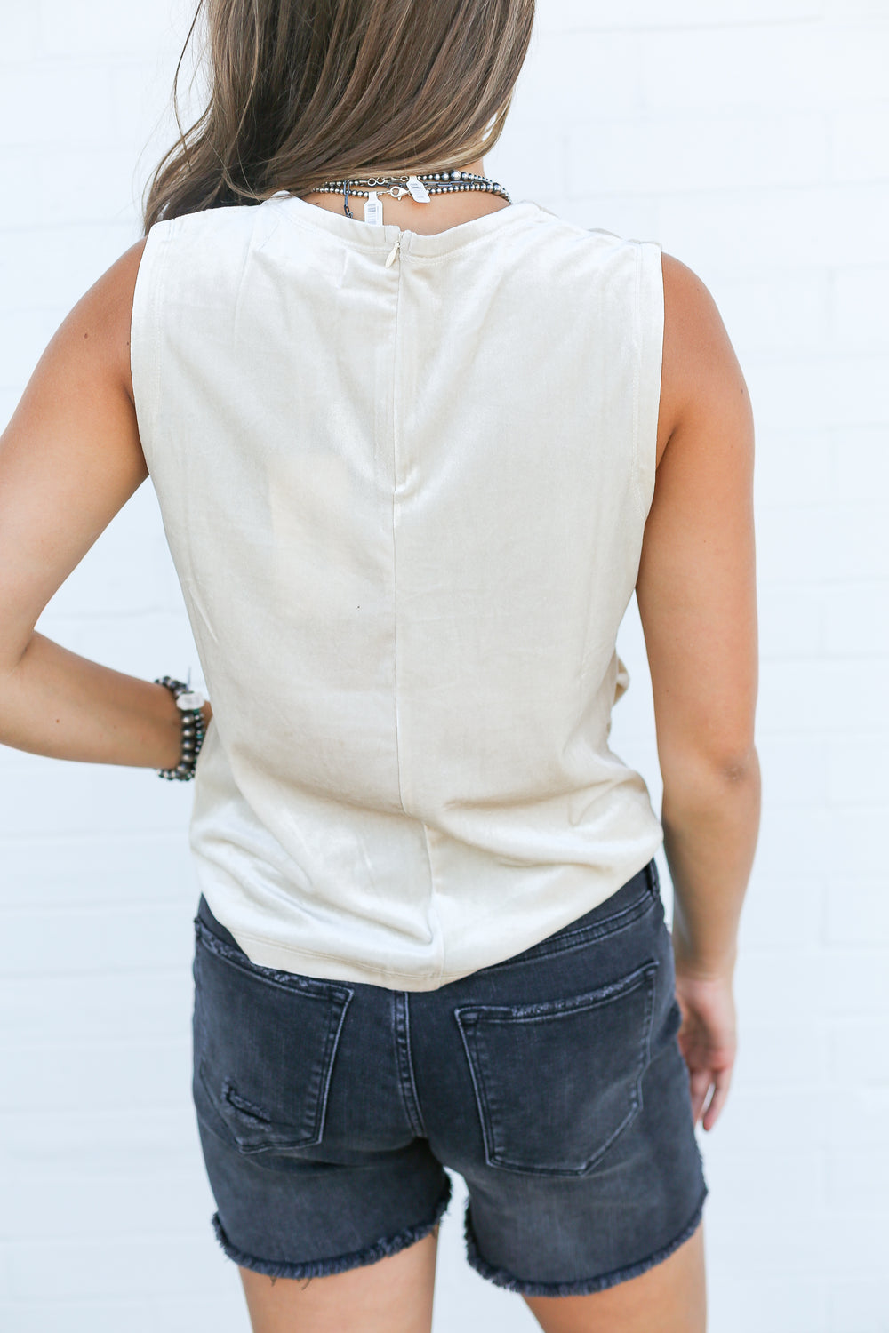 Pearl Cream Shaunee Crew Neck Blouse