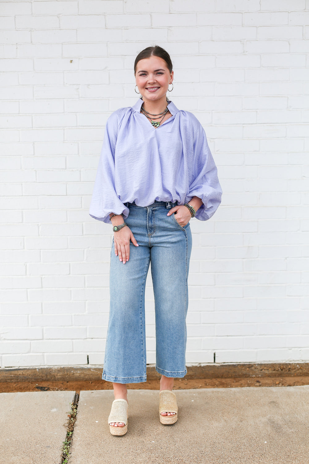 Periwinkle Janet Blouse
