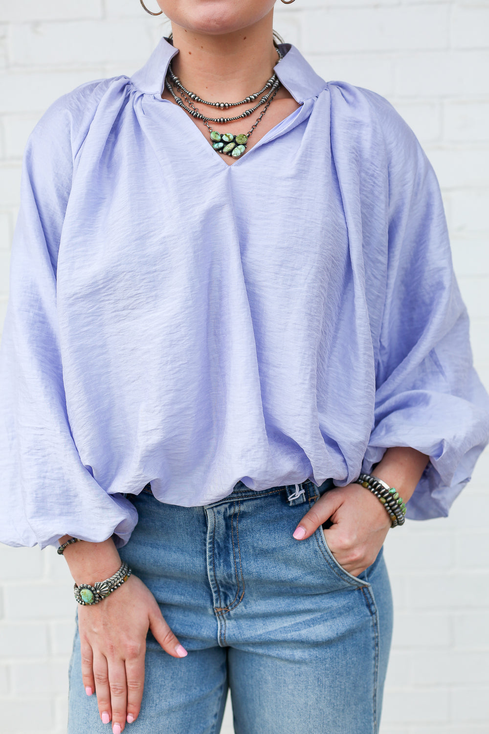 Periwinkle Janet Blouse