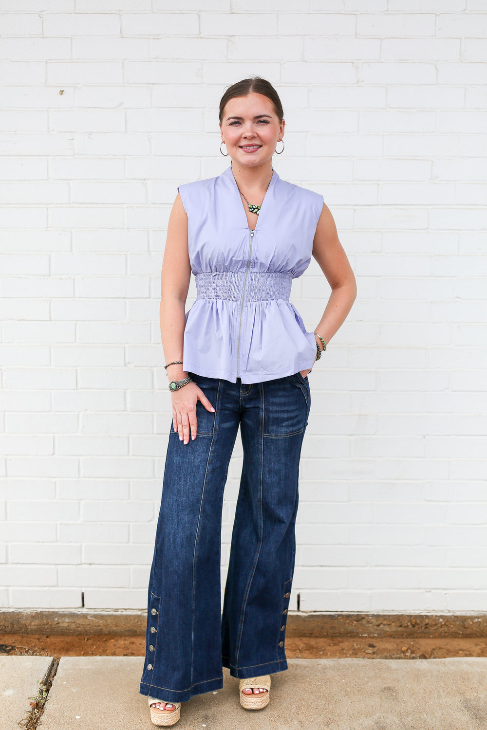Periwinkle Timberline Sleeveless Blouse