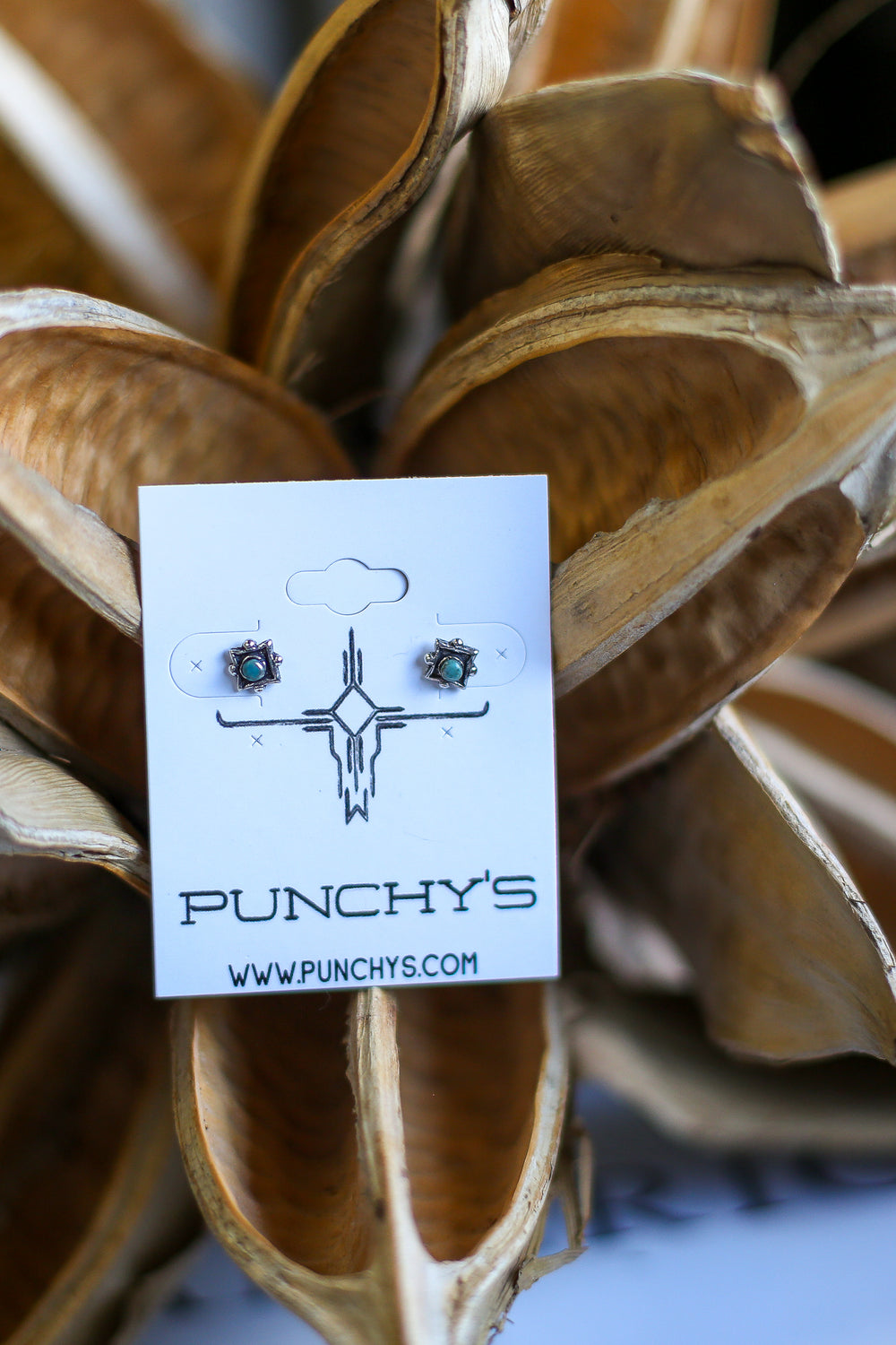 Petite Detail Square Turquoise Stud