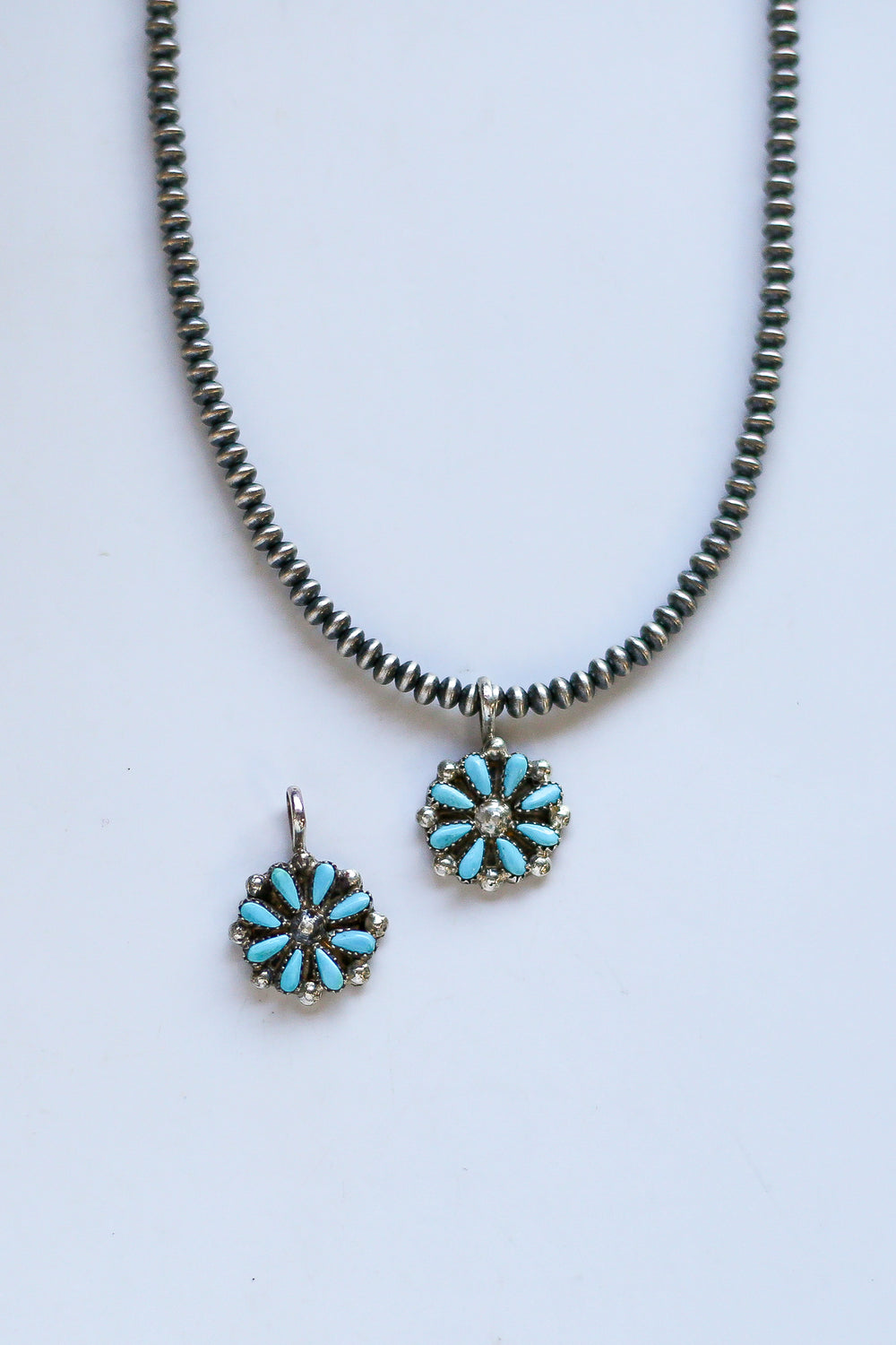 Petite Needlepoint Flower Cluster Pendant