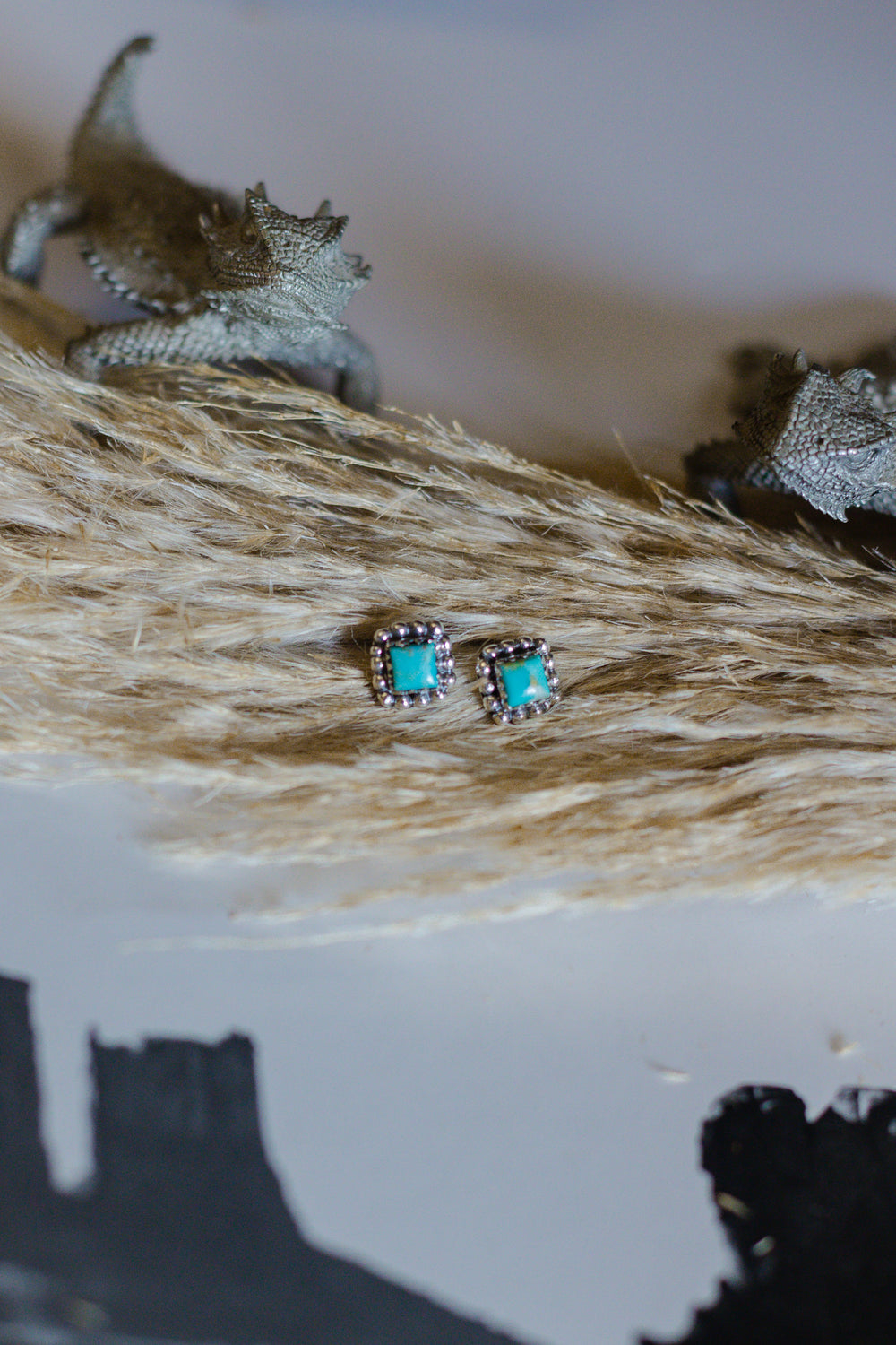 Petite Square Turquoise Studs