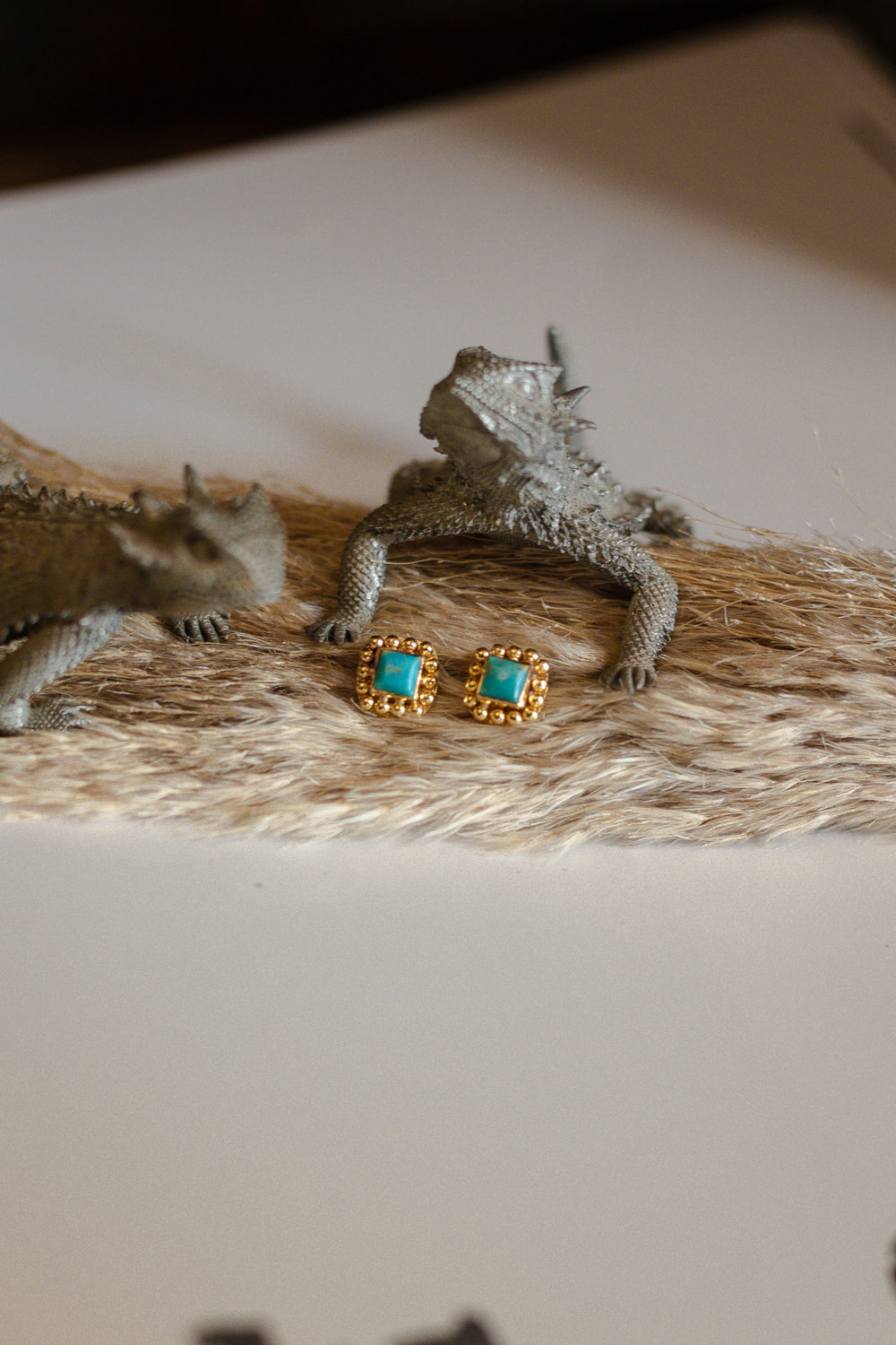 Petite Turquoise and Gold Studs