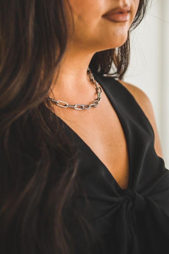 18K White Gold Plated 18" Rope Link Chain