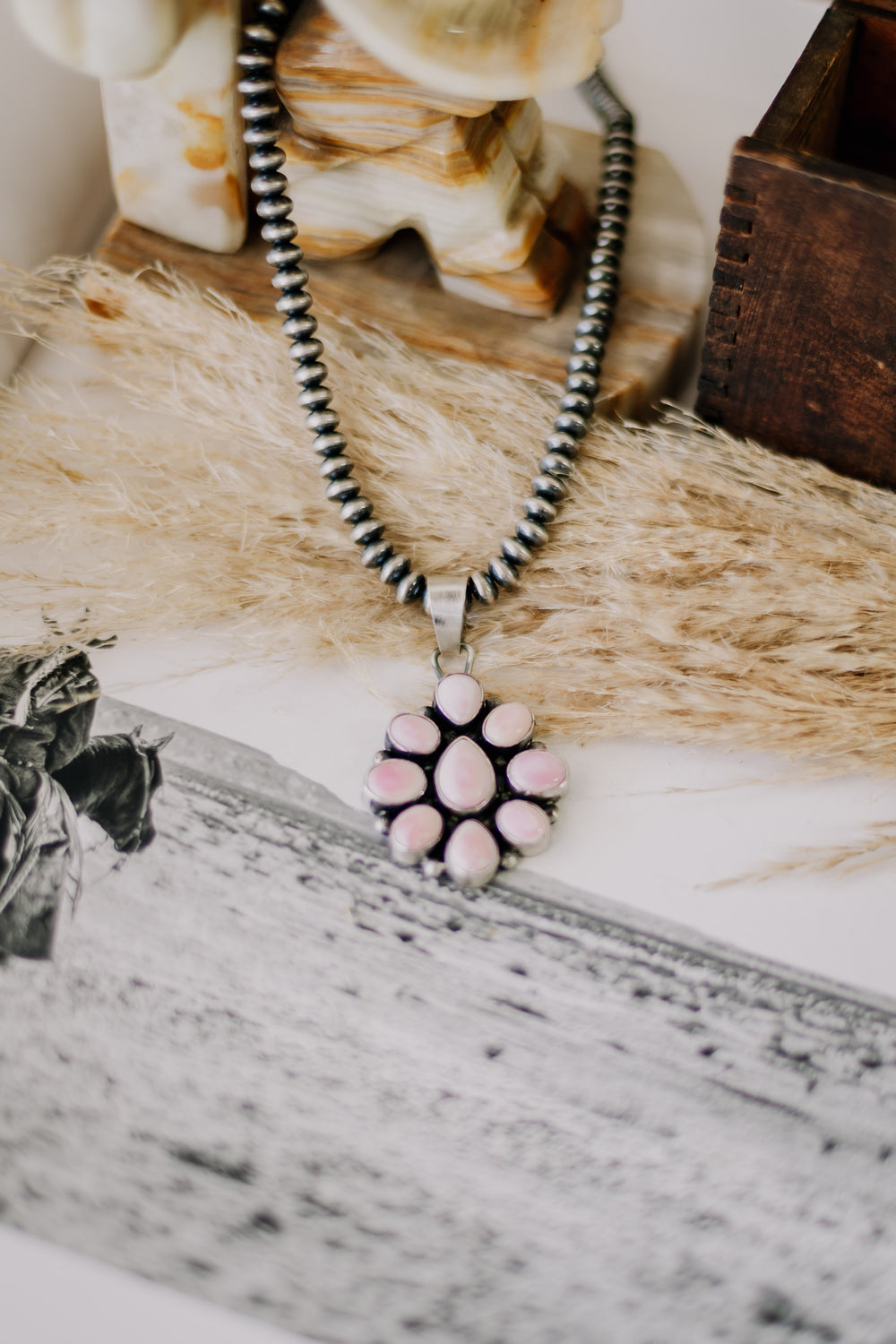 Pink Conch Cluster Pendant