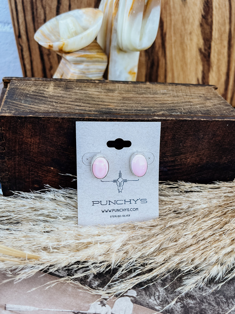 Pink Conch Oval Studs