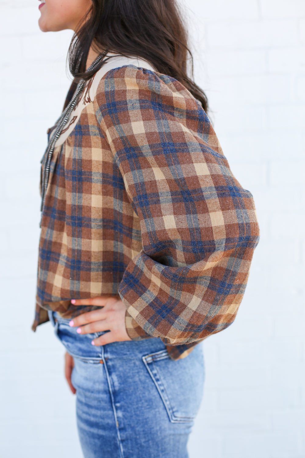 Plaid Horse Blouse