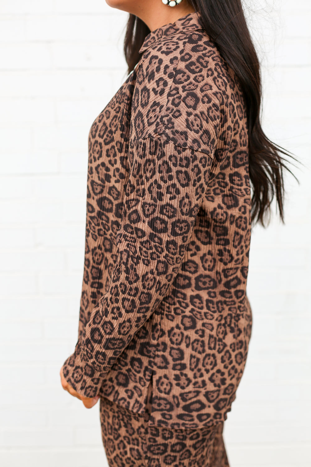 Pleated Leopard Print Set