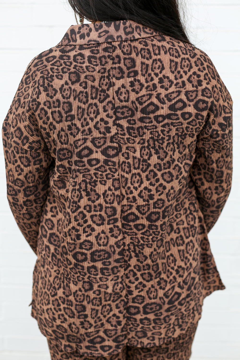 Pleated Leopard Print Set