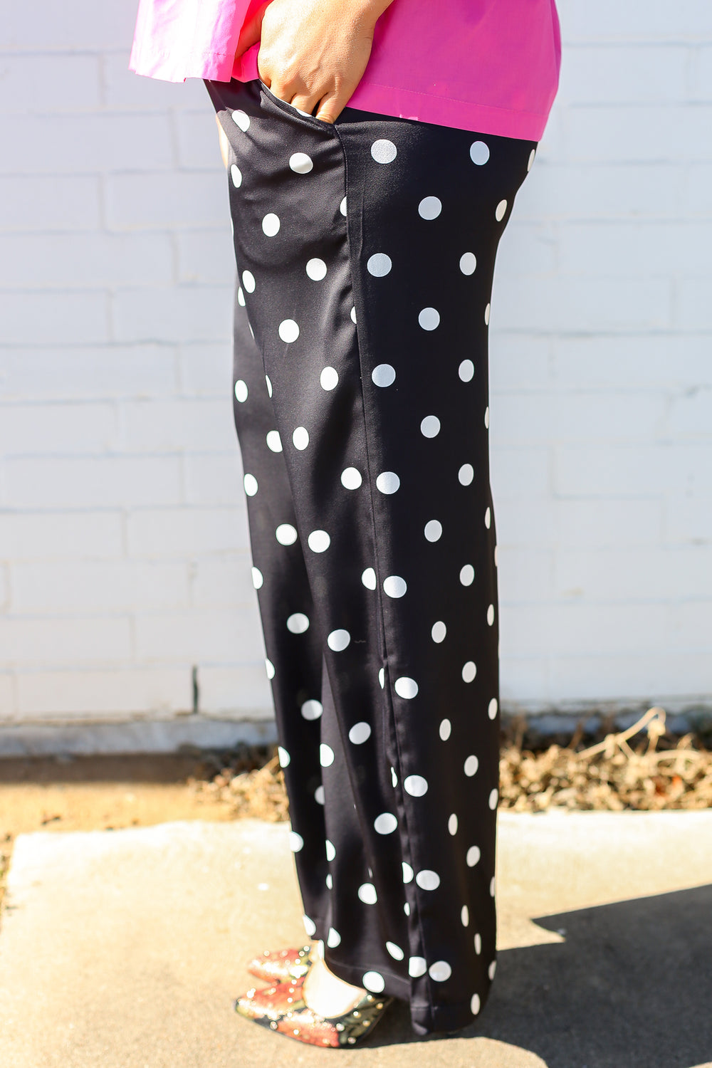 Polka Dot Black Pants