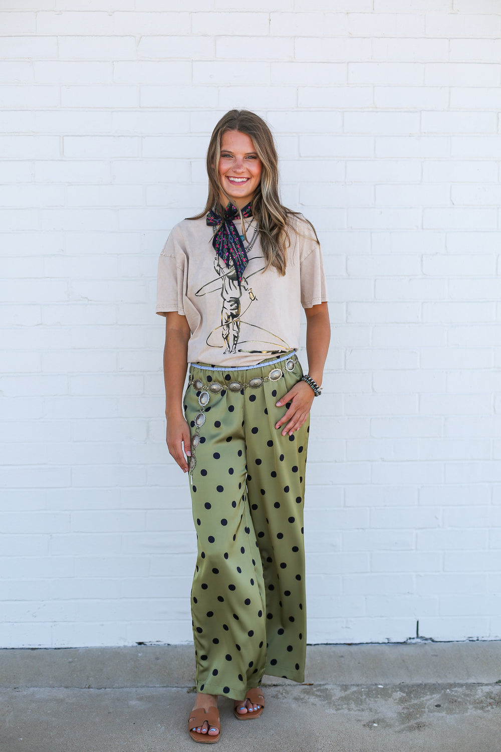 Polka Dot Olive Pants