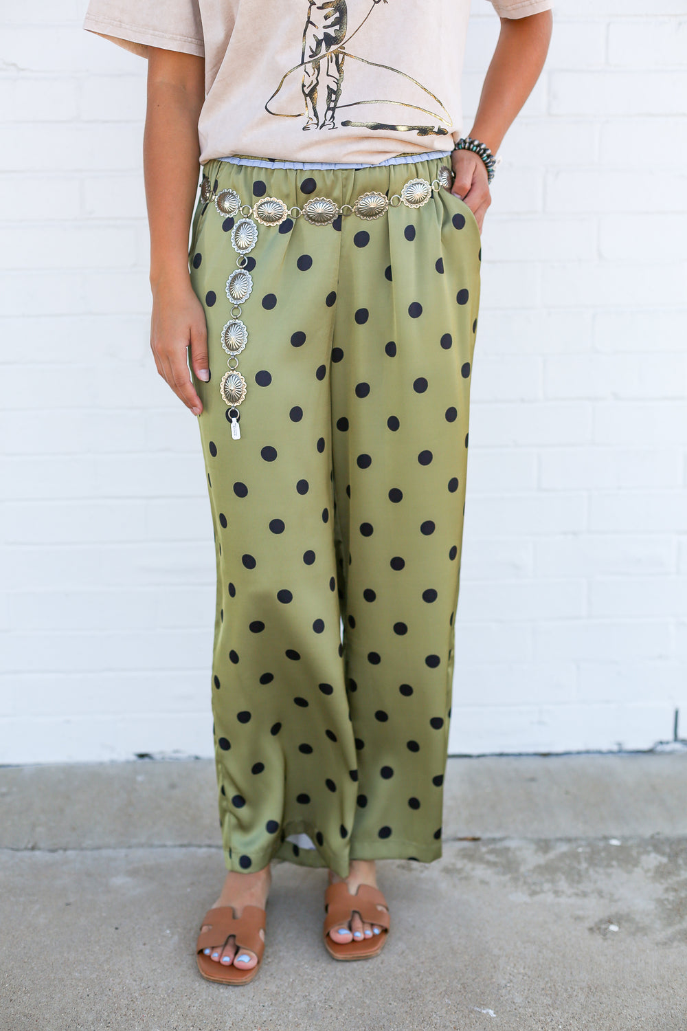 Polka Dot Olive Pants