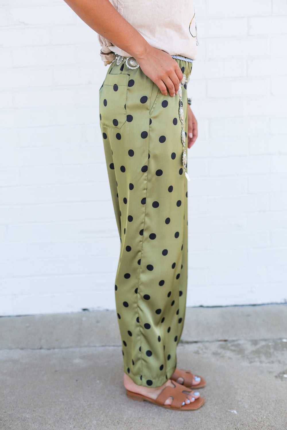 Polka Dot Olive Pants