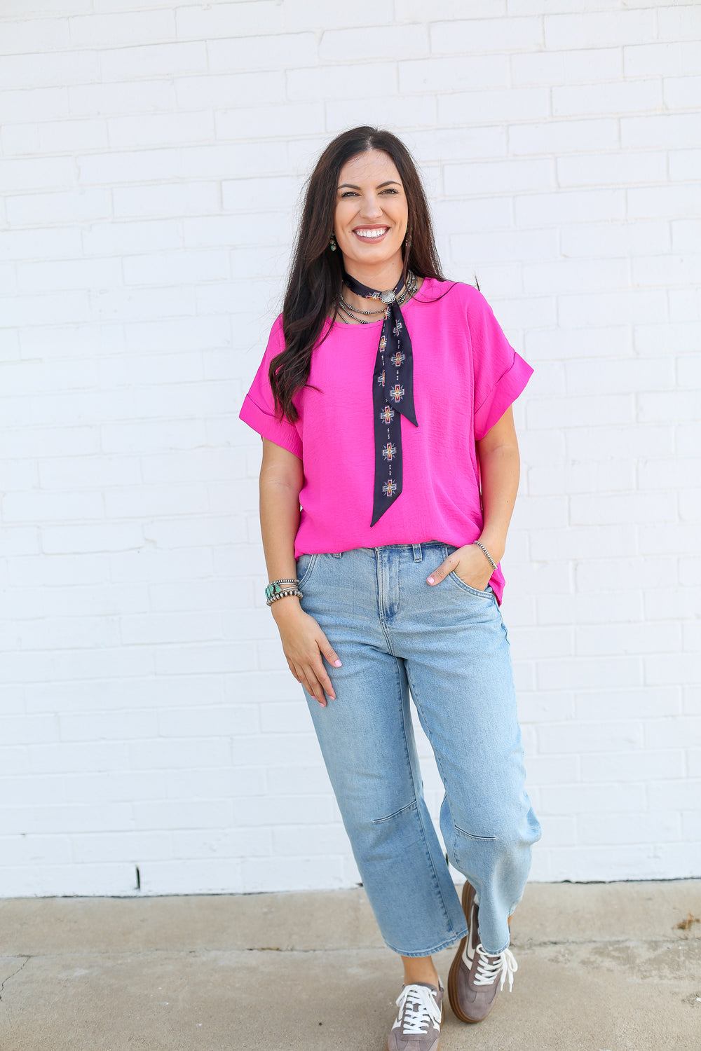 Pink Cassie Crew Top